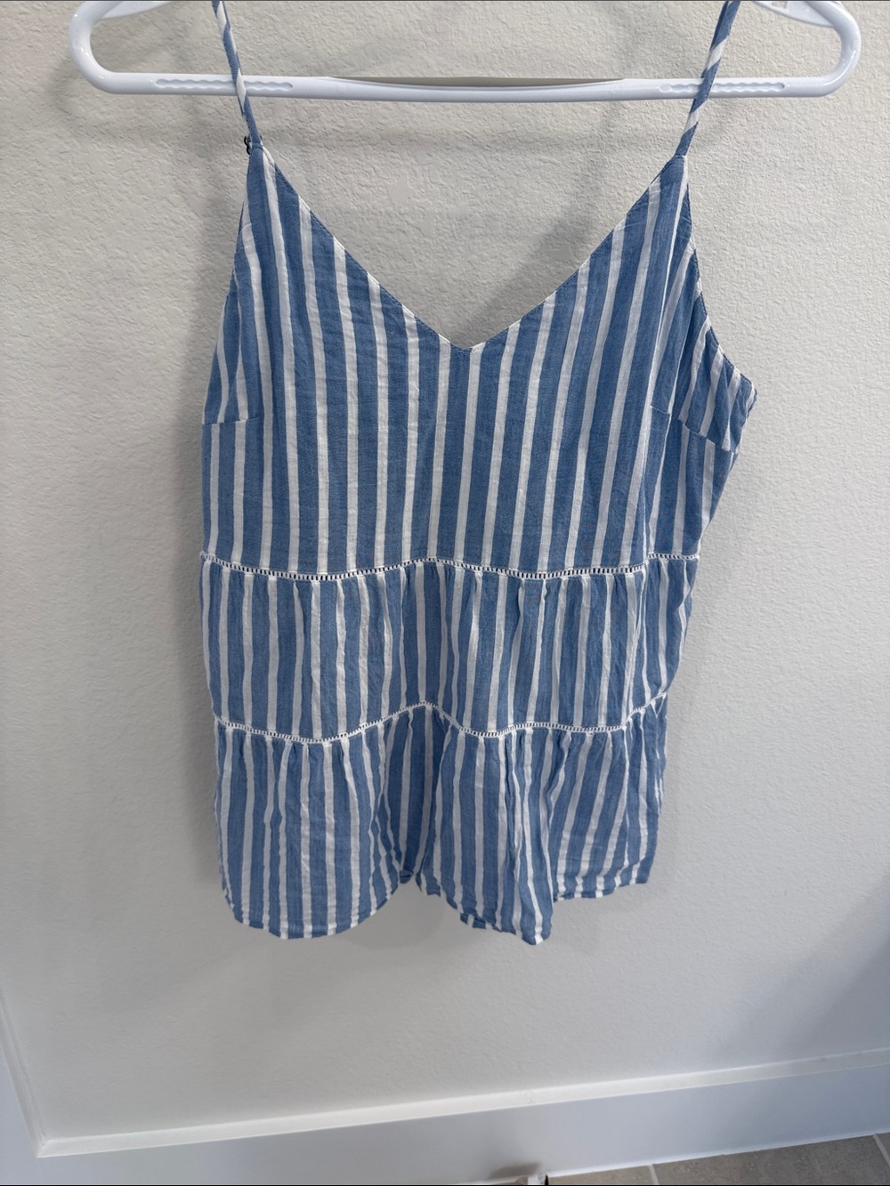 Old Navy Blue and White Striped Spaghetti Strap Tank